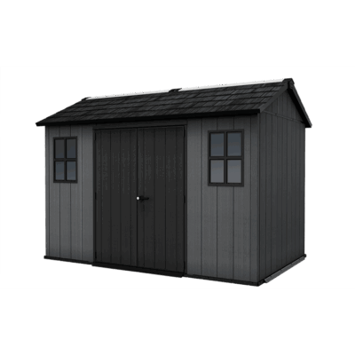 Keter 11’x7.5′ Newton Plus Side Entry Plastic Shed – Dark Grey