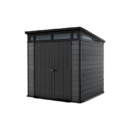 Keter 7’x 7′ Cortina Heavy Duty Plastic Pent Shed – Dark Grey-oakleysgardenmachine- Free shipping