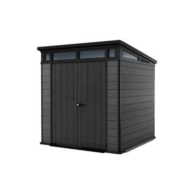 Keter 7’x 7′ Cortina Heavy Duty Plastic Pent Shed – Dark Grey-oakleysgardenmachine- Free shipping