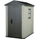 Keter 4’x6′ Factor Heavy Duty Plastic Garden Shed – Beige-oakleysgardenmachine- Free shipping