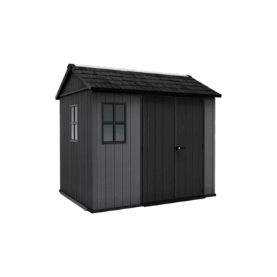 Keter 9x7.5 Newton Plus Side Entry Plastic Shed – Dark Grey