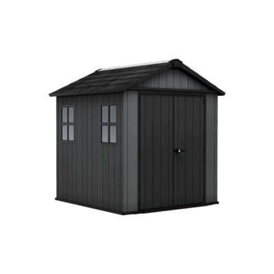 Keter 7′ x 7.5′ Newton Plus Side Entry Plastic Shed – Dark Grey