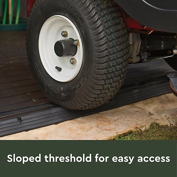 Keter Signature Decocoat 7x7 ft Pent Walnut Plastic 2 door Shed with floor & 6 windows (Base included) - Image 9