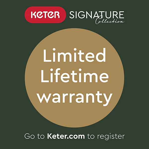 Keter Signature Decocoat 7x7 ft Pent Walnut Plastic 2 door Shed with floor & 6 windows (Base included) - Image 10