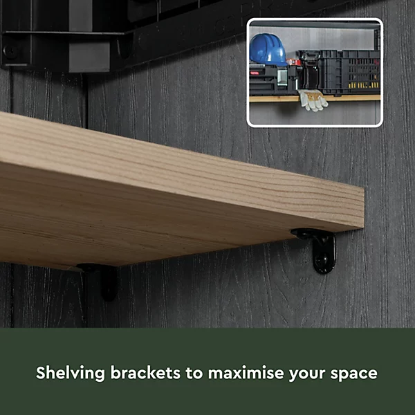 Keter Signature Decocoat Walnut 2020L Pent Garden storage 6x3 ft (H)1325mm (W)1905mm - Image 8